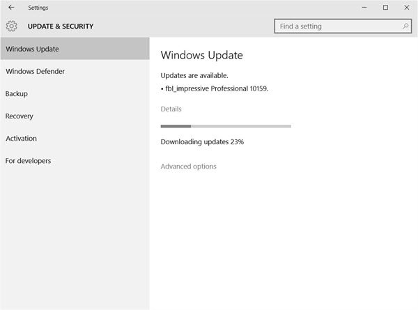 Windows 10 download updates stuck at 0%